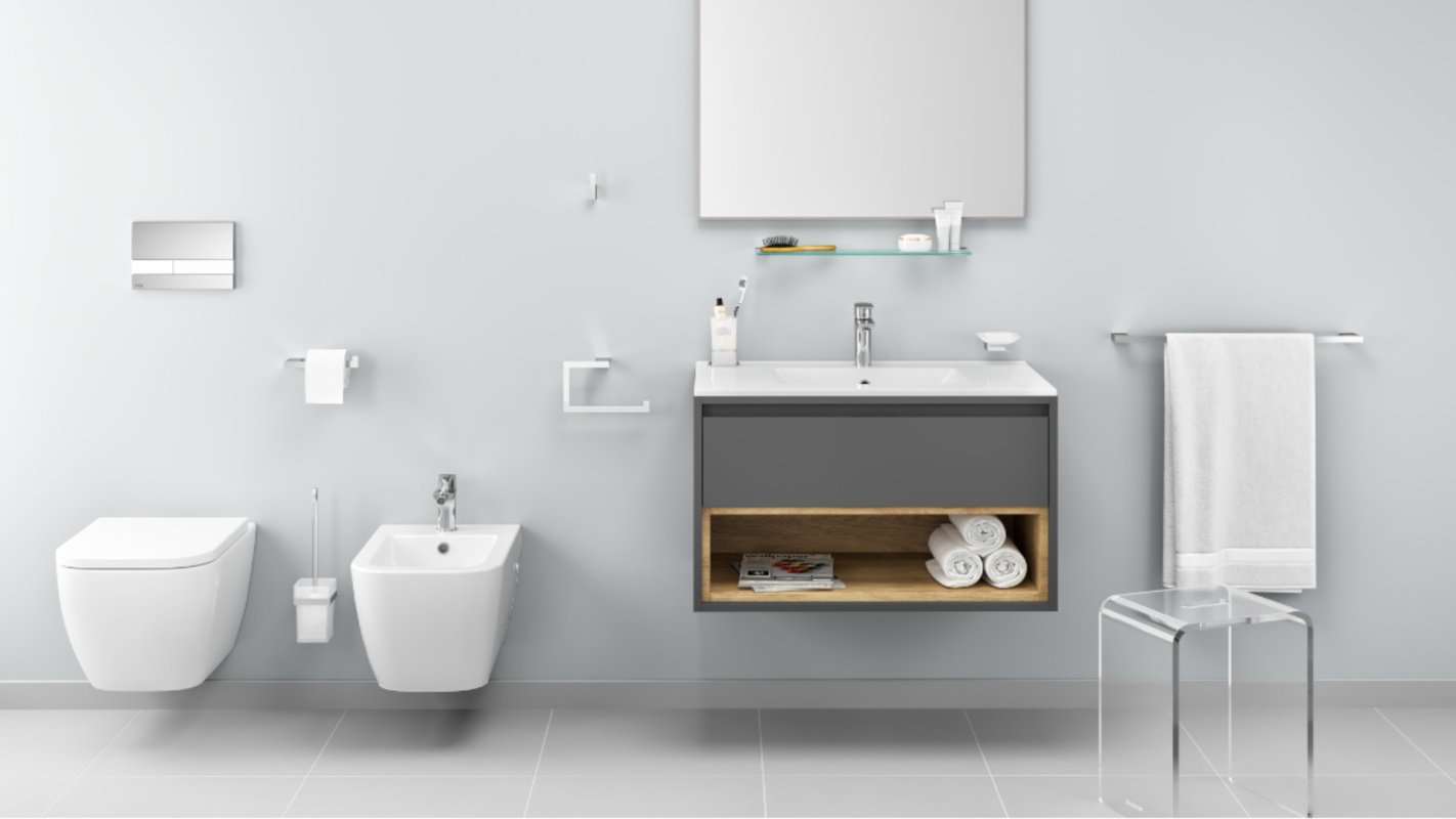 Тумба з умивальником Excellent Tuto 60 см сірий/дуб (MLEX.0101.K.3617.600.GRBL) ціна 36008 грн - фотографія 2