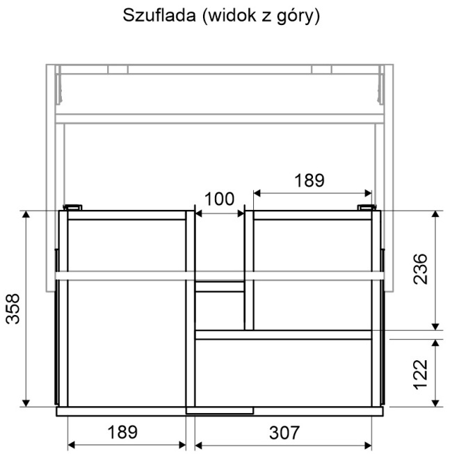 Excellent Tuto 60 см сірий/дуб (MLEX.0101.K.3617.600.GRBL) Габаритні розміри
