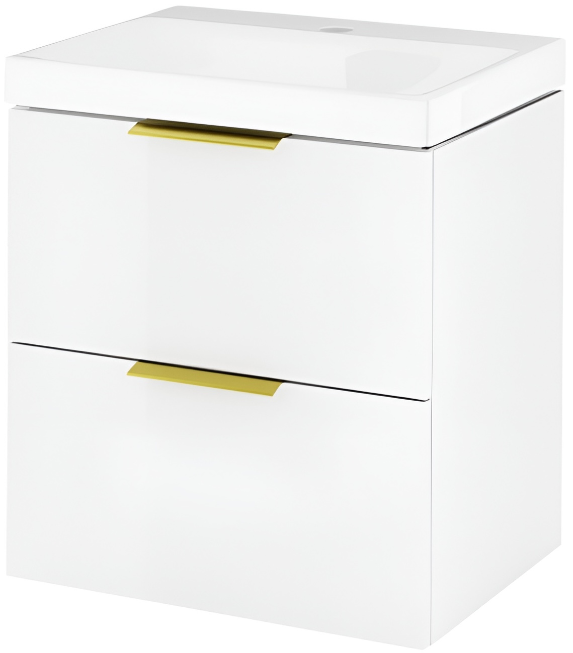 Тумба з раковиною Excellent Blanko 49 см біла, ручки золото (MLEX.6317.K.490.WHGL)