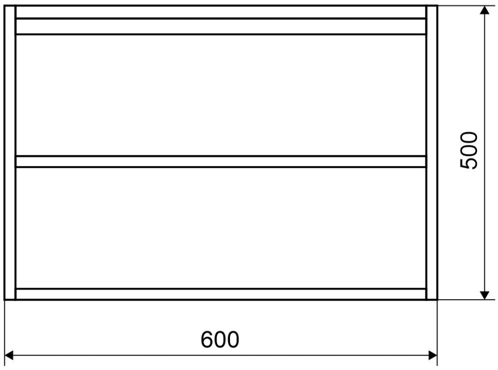 Excellent Tuto 60 см, белый глянец/дуб (MLEX.0103.600.WHBL) Габаритные размеры