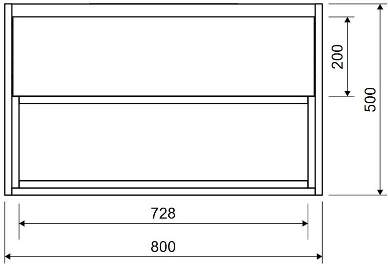 Excellent Tuto 80 см, серый/дуб (MLEX.0101.K.3617.800.GRBL) Габаритные размеры