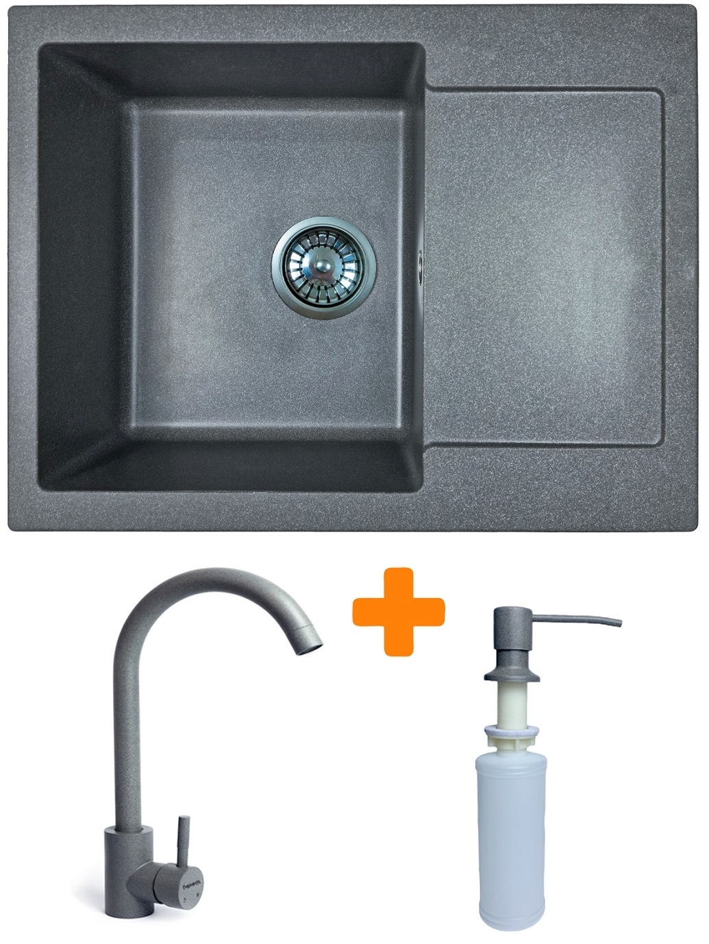 Кухонна мийка Adamant Minima 615x495x200мм сірий (1824296902304) ціна 5718 грн - фотографія 2