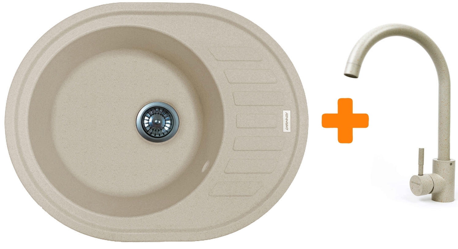 Кухонна мийка Adamant Ovum 615x495x200мм avena (1824296910406) ціна 4585 грн - фотографія 2