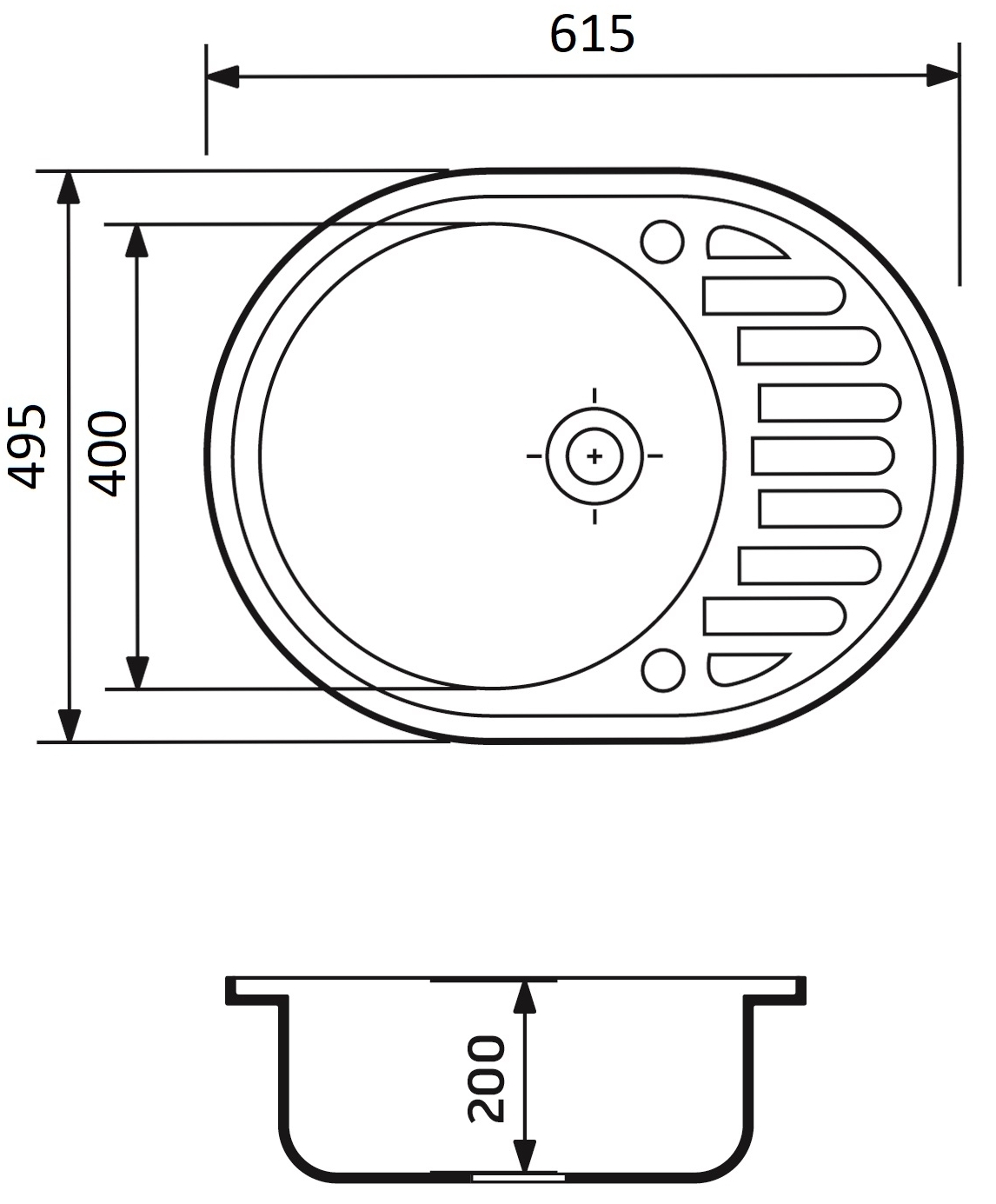 Adamant Ovum 615x495x200мм avena (1824296910406) Габаритні розміри