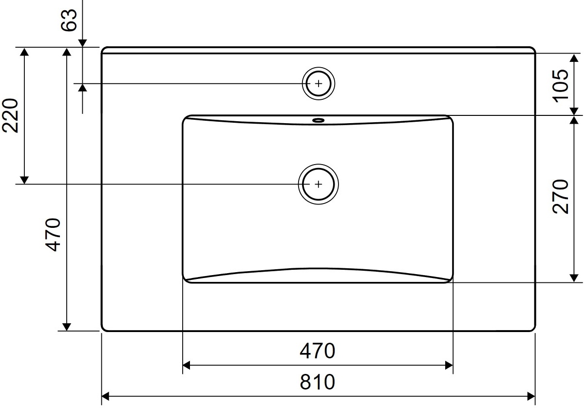 Excellent Tuto 80 см, белый глянец/дуб (MLEX.0103.K.3617.800.WHBL) Габаритные размеры