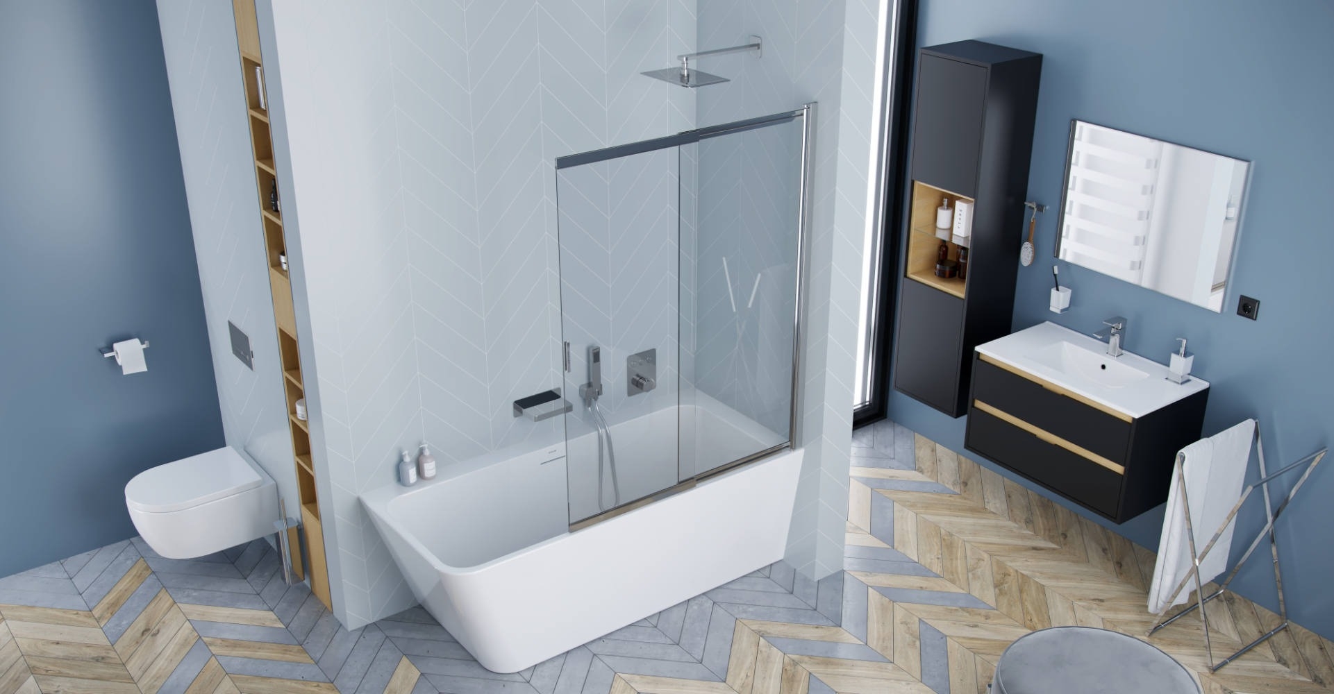 в продаже Тумба с умывальником Excellent Tuto 80 см, матовый черный/дуб (MLEX.0103.K.3617.800.BKBL) - фото 3