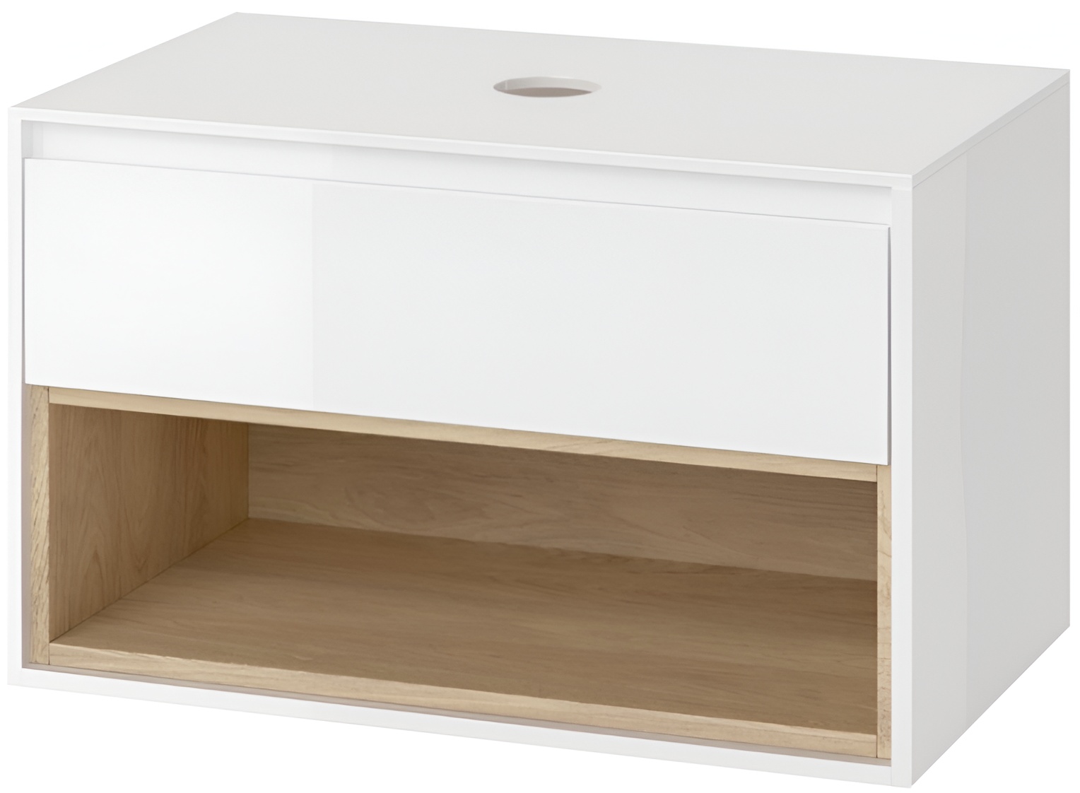 Excellent Tuto 80 см, белый глянец/дуб (MLEX.0102.800.WHBL)