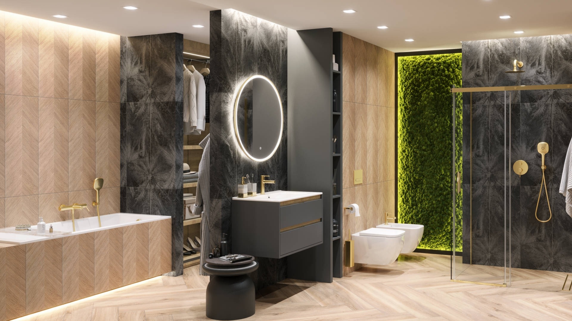 Тумба с умывальником Excellent Tuto 80 см серый/дуб (MLEX.0103.K.3617.800.GRBL) цена 49168 грн - фотография 2