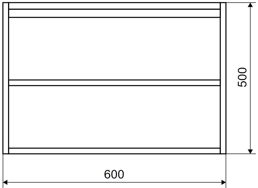 Excellent Tuto 60 см, белый глянец/дуб (MLEX.0103.K.3617.600.WHBL) Габаритные размеры