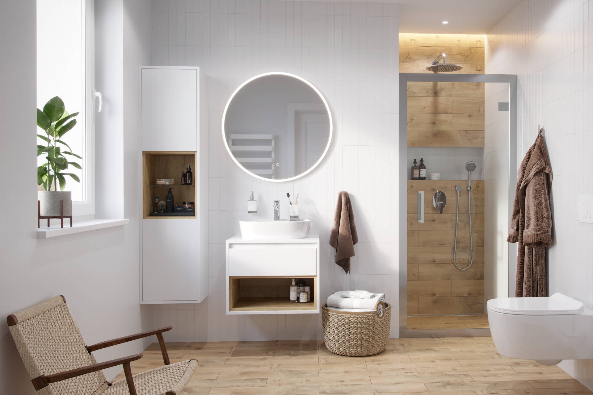 в продаже Пенал Excellent Tuto 160 см белый глянец/дуб (MLEX.0201.400.WHBL) - фото 3