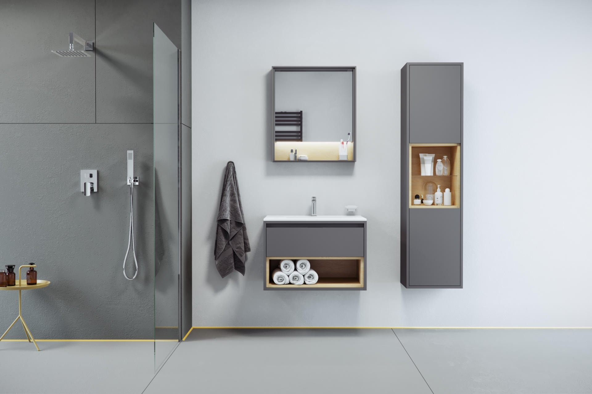 в продаже Пенал Excellent Tuto 160 см серый/дуб (MLEX.0201.400.GRBL) - фото 3