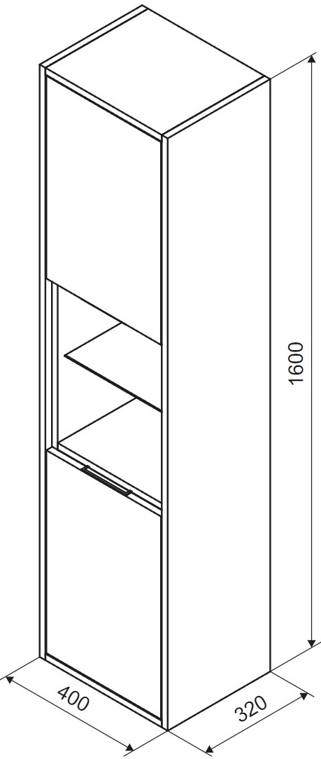 Excellent Tuto 160 см серый/дуб (MLEX.0201.400.GRBL) Габаритные размеры