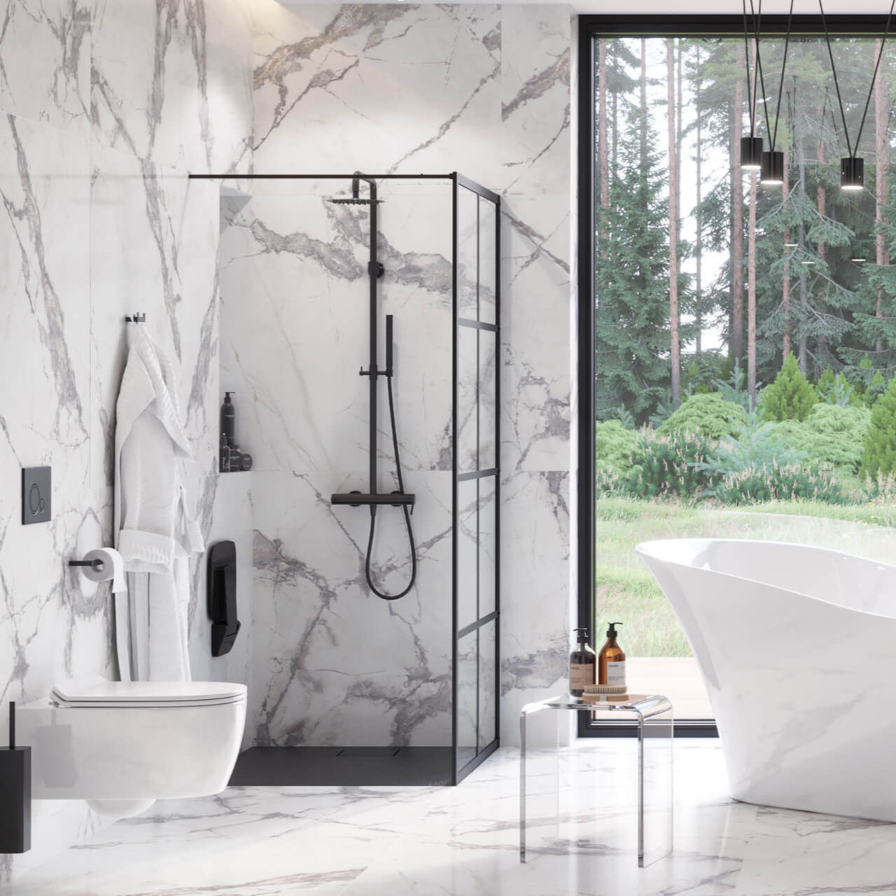 Душевая перегородка Excellent WALK IN 1200x2000 черная (KAEX.4006.1200.LP) цена 37408 грн - фотография 2