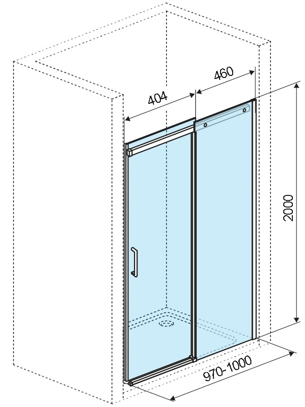 Excellent Rols 1000 хром (KAEX.2612.K.1000.CR) Габаритні розміри