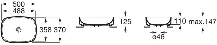 Roca Ona Fineceramic (A3275L0000) Габаритні розміри