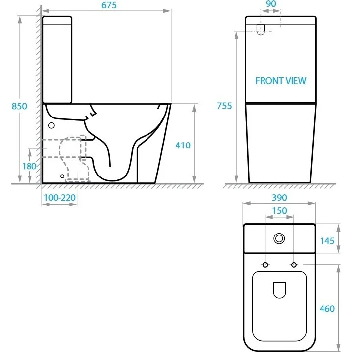 Koller Pool Kvadro (1810550199) Габаритні розміри