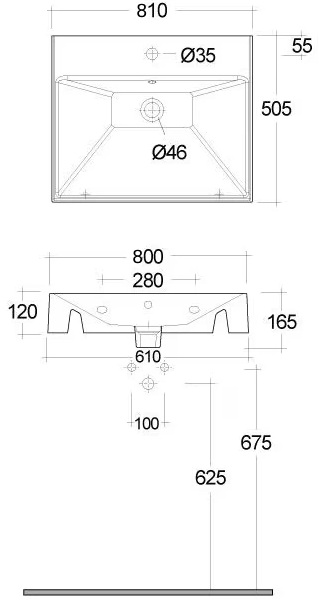 Kludi Resa (59WW8139) Габаритные размеры