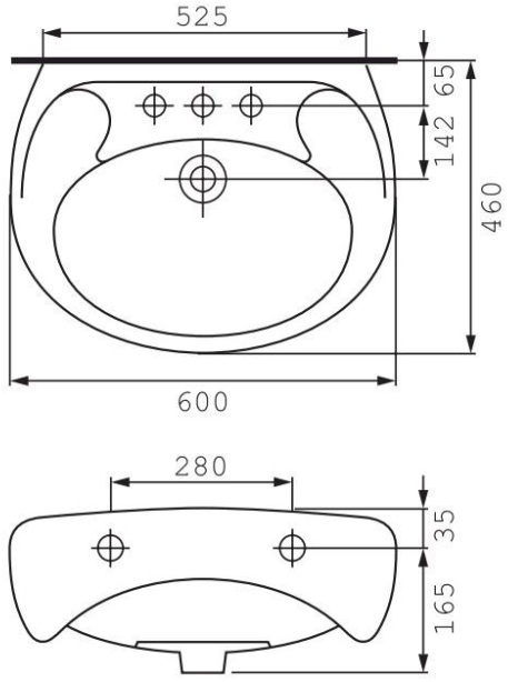 Cersanit Eko 2000 60 (K07-234/CCWS1000151647) Габаритні розміри