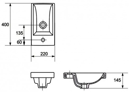Cersanit Como 40 East (UN503-0192-PT/CCWF1000783299) Габаритні розміри