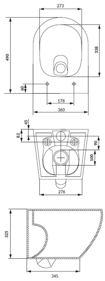 Cersanit Desse Vortex (SZCZ1003790001) Габаритні розміри
