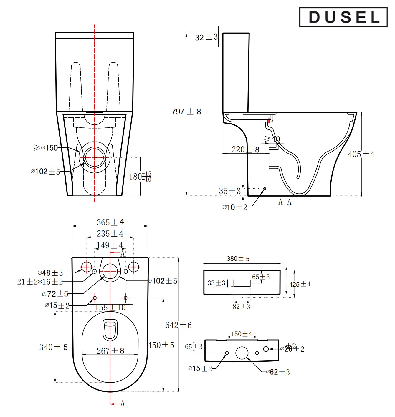 Dusel Torino DTPT10213430R Габаритные размеры