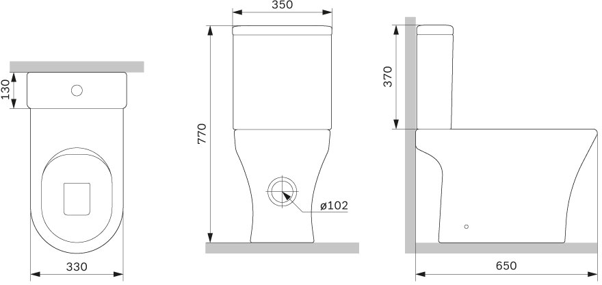 AM.PM Flash Rimless CNA8600SC Габаритні розміри