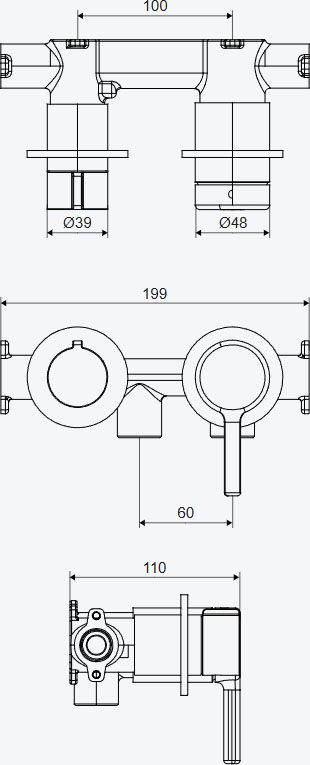 Excellent PI білий (AREX.1240CR) Габаритні розміри