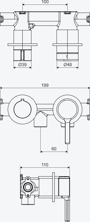 Excellent PI графит (AREX.1240AB) Габаритные размеры