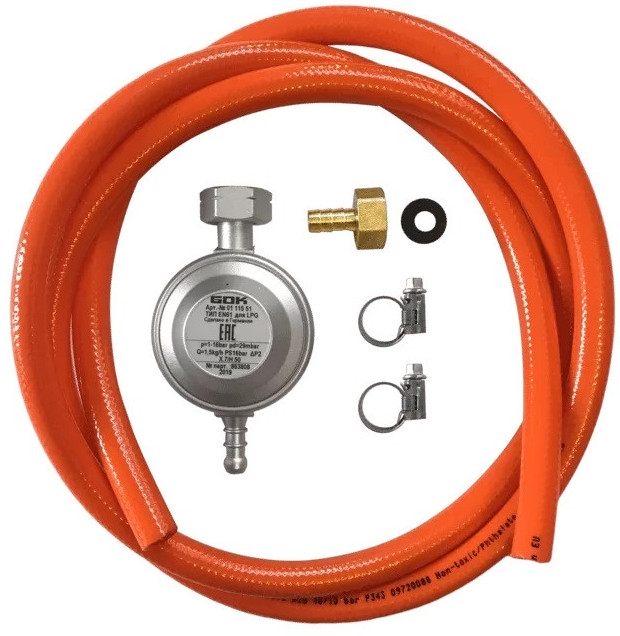 Набор для подключения GOK редуктор 37 мбар + шланг 80 см + штуцер (H093780HS)