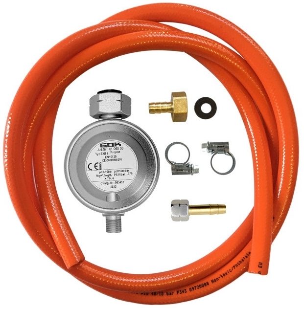 Набор для подключения GOK редуктор 50 мбар (тип соединения SHELL) + шланг 200 см + штуцер (H50200HRNS)