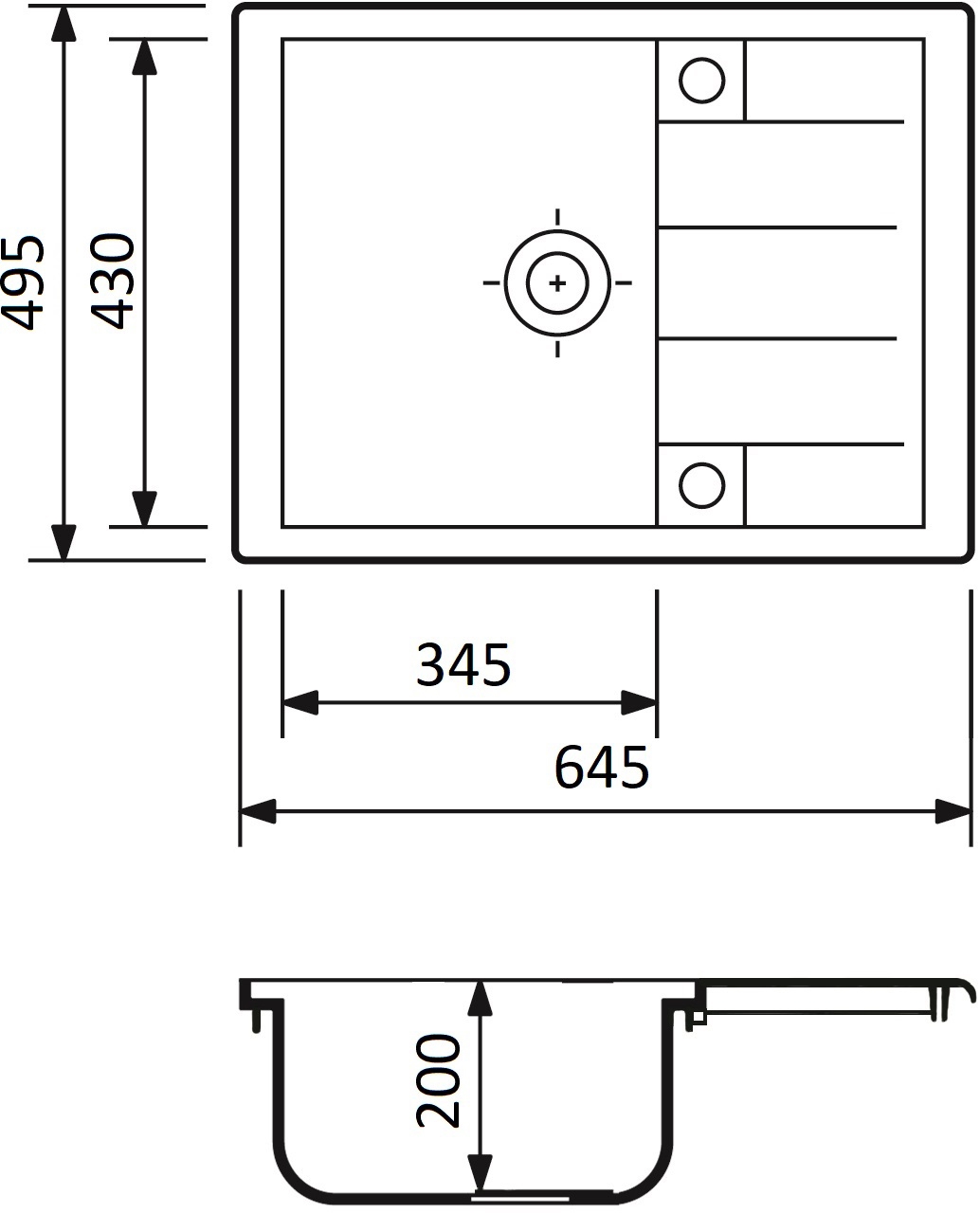 Adamant Anila 645x495x200мм avena (182496910306) Габаритные размеры
