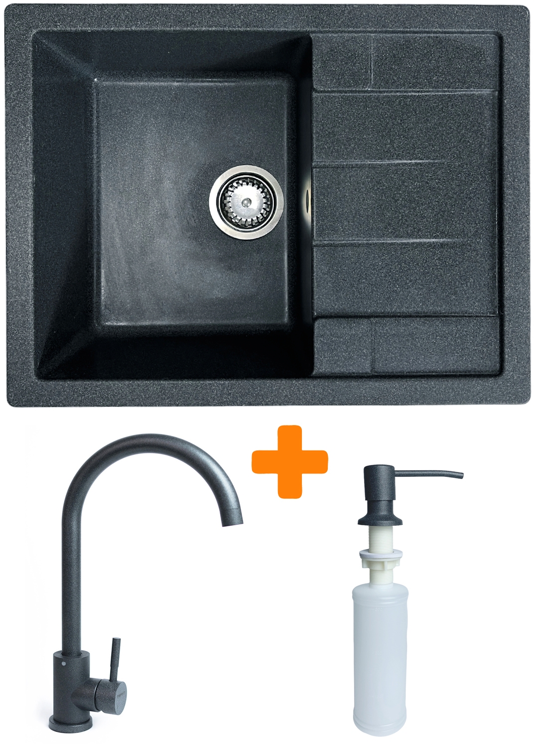 Кухонная мойка Adamant Anila 645x495x200мм графит (182496900313) цена 5887 грн - фотография 2