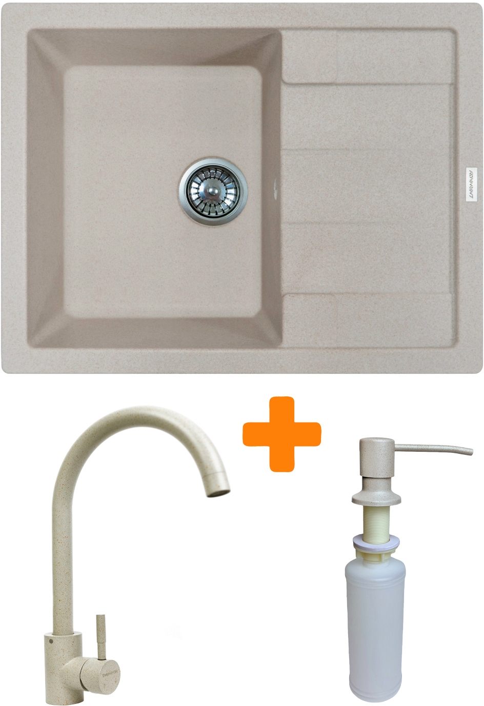 Кухонная мойка Adamant Anila 645x495x200мм avena (182496900306) цена 5887 грн - фотография 2