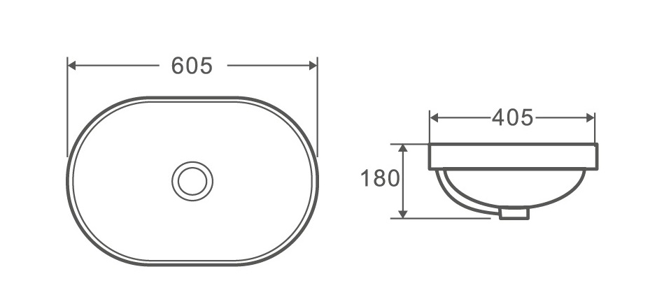 Romstal Lake 605x405x180mm (LT-6039) Габаритні розміри