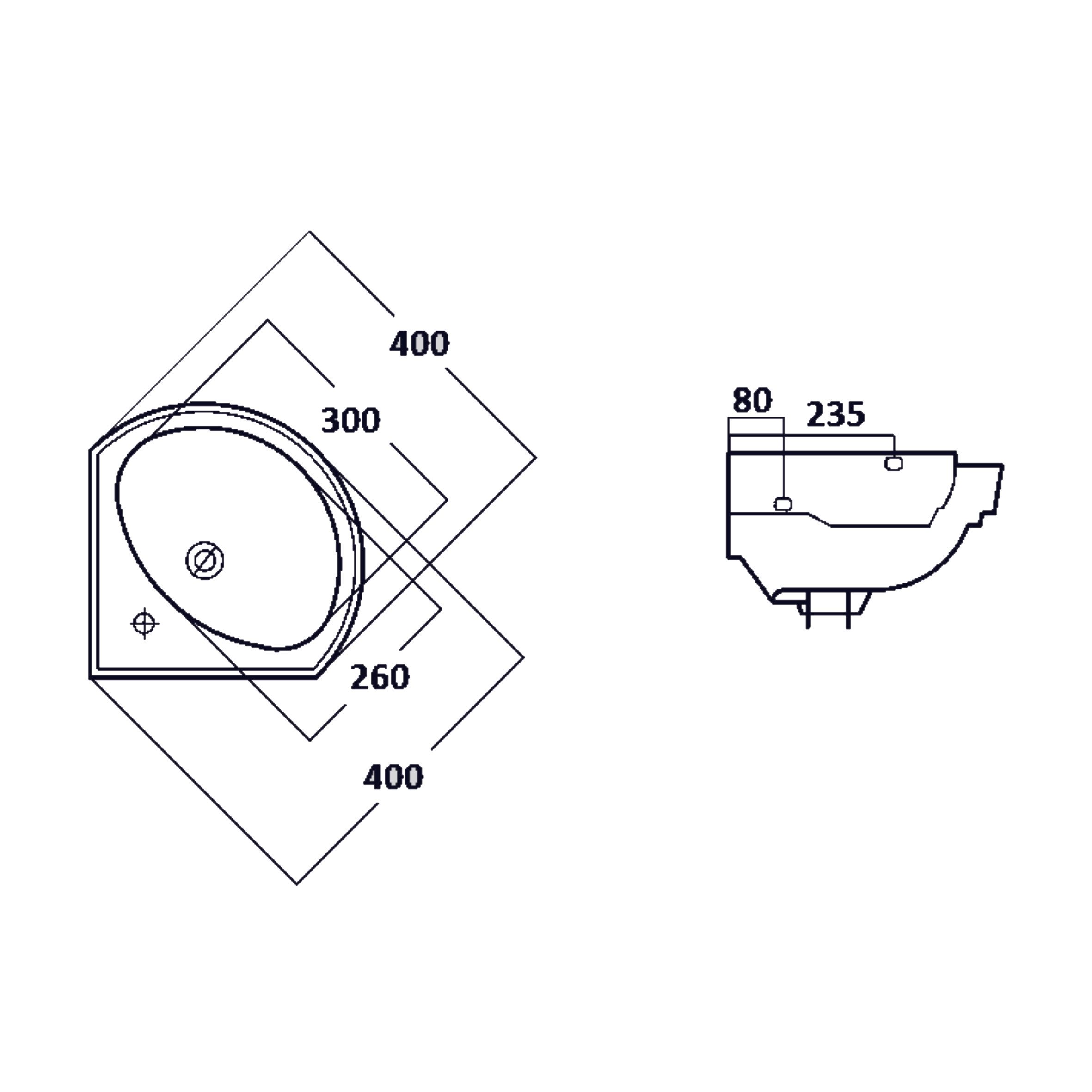 Pearl 40 Corner WB-CO-40 (32021) Габаритні розміри