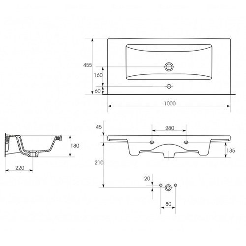 Cersanit Como 100 (CCWF1006803618) Габаритні розміри