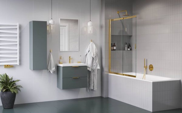 в продаже Шторка для ванны Excellent Liner 110x140 см золото (KAEX.2940.1100.LP) - фото 3