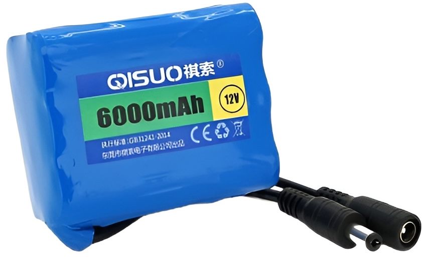 Акумулятор QiSuo 12V 6A Li-ion 18650, DC5.5x2.1 (QS-1206)