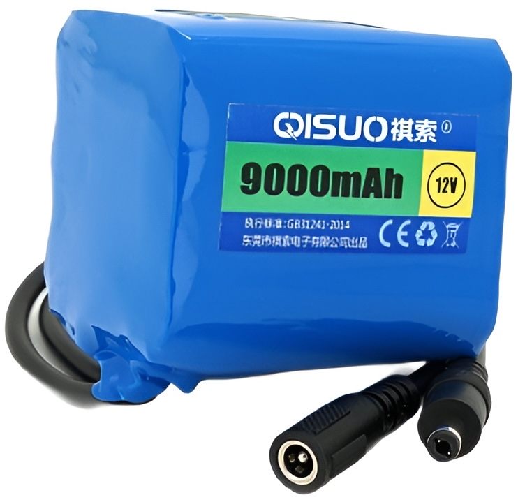 Акумулятор QiSuo 12V 9A Li-ion 18650, DC5.5x2.1 (QS-1209)