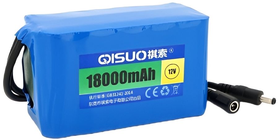 Акумулятор QiSuo 12V 18A Li-ion 18650, DC5.5x2.1 (QS-1218)