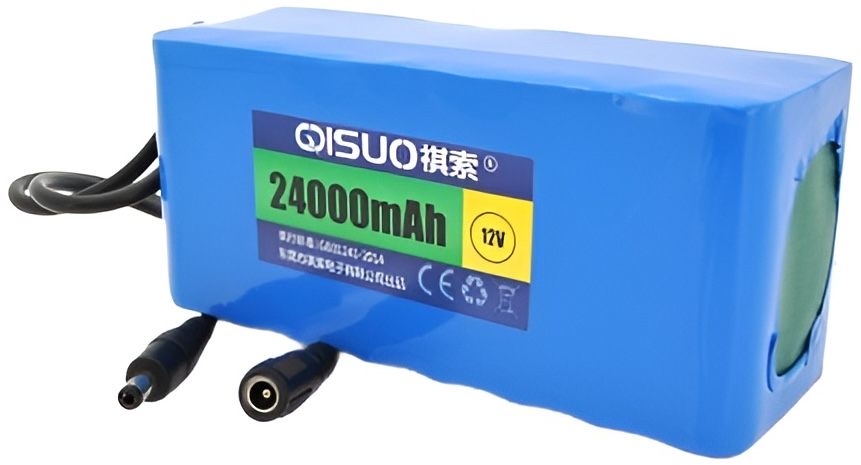 Акумулятор QiSuo 12V 24A Li-ion 18650, DC5.5x2.1 (QS-1224)