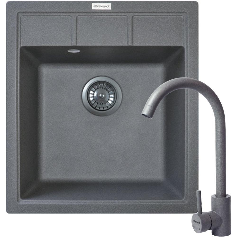 Кухонна мийка Adamant Brick 460x515x200мм сірий (4824296209204)