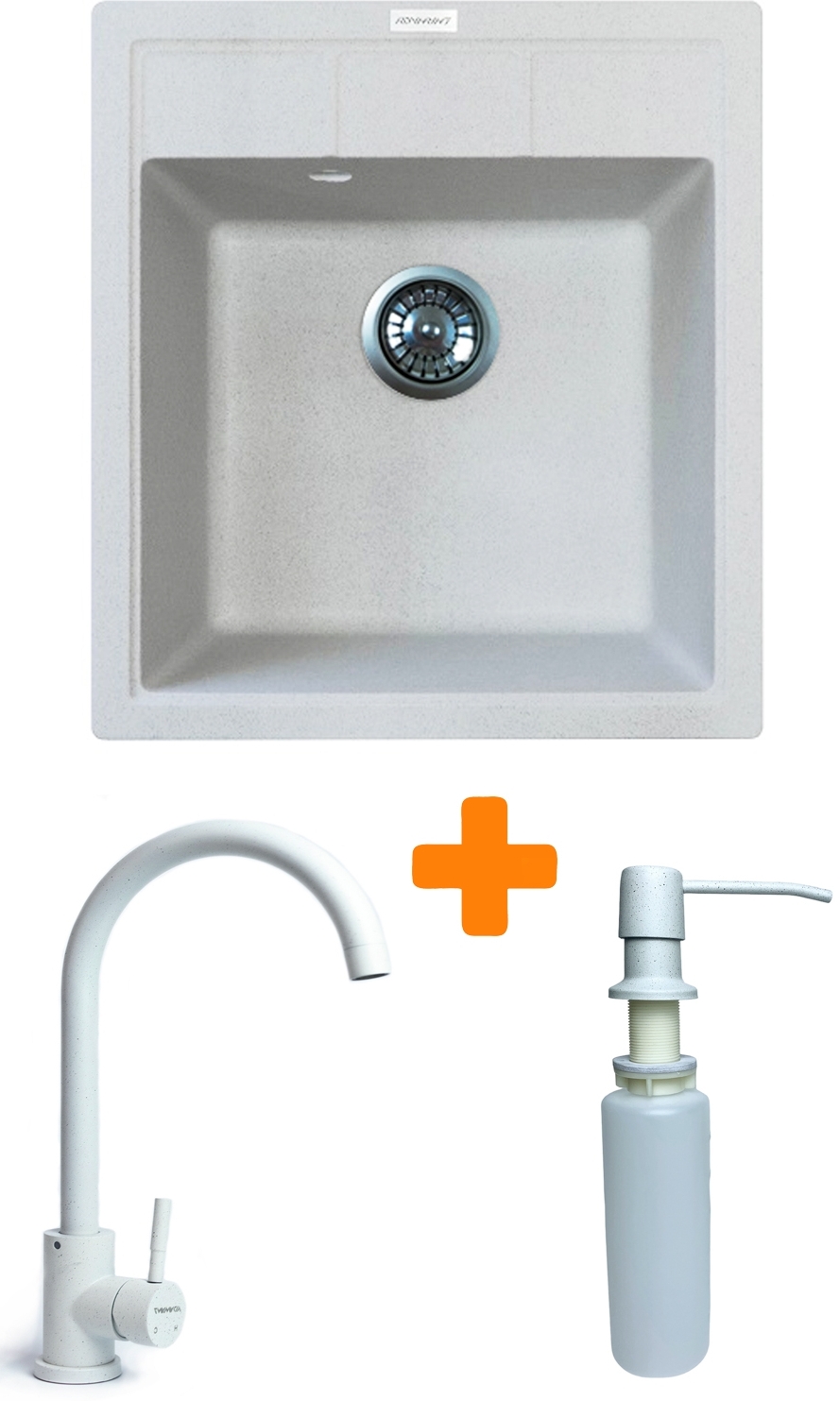 Кухонна мийка Adamant Brick 460x515x200мм old stone (4824296209710) ціна 5526 грн - фотографія 2