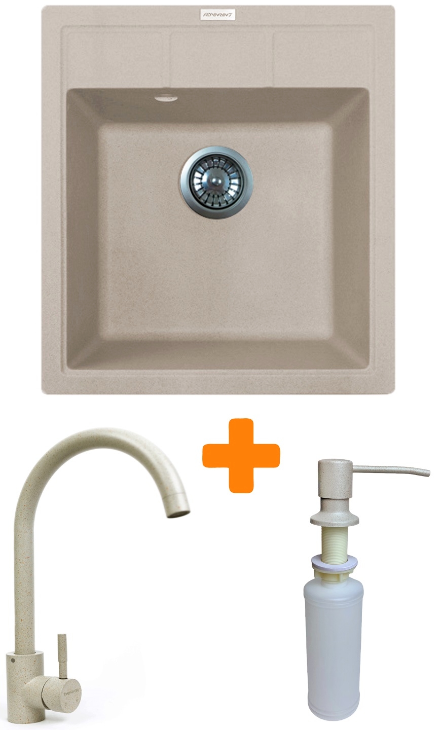 Кухонна мийка Adamant Brick 460x515x200мм avena (4824296209706) ціна 5526 грн - фотографія 2