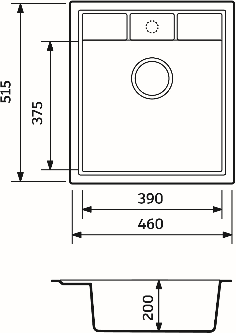 Adamant Brick 460x515x200мм avena (4824296209706) Габаритні розміри