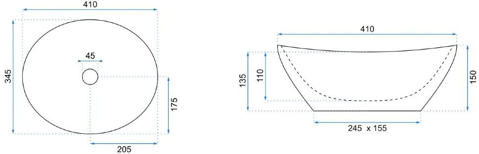 Rea Sofia Light Stone 34,5x41 grey REA-U0165 Габаритні розміри