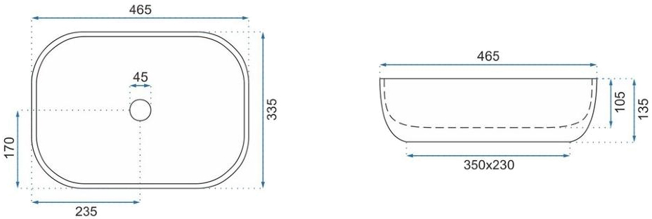 Rea Livia 33,5x46,5 stone (REA-U3800) Габаритні розміри