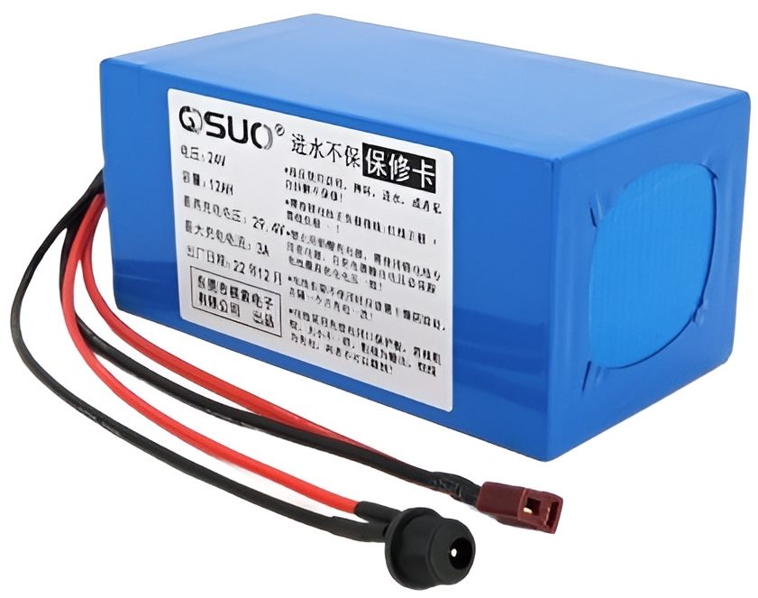 Аккумулятор QiSuo 24V 12A Li-ion 18650, DC 5.5x2.1 мама + T-2HQ мама (QS-2412)