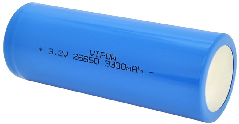 Аккумулятор Vipow 26650 LiFePO4 FlatTop, 3300mAh, 3.2V, Blue Q50/500 (IFR26650-3300mAhFT) цена 140 грн - фотография 2