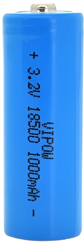 Vipow 18500 LiFePO4 TipTop, 1000mAh, 3.2V, Blue Q50/500 (IFR18500-600mAhTT)